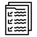 Last user document icon outline vector. Fill online form