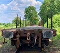 The back side of the last freight wagon