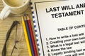 Last will and testament Royalty Free Stock Photo