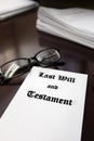 Last Will and Testament on Desk for Estate Planning Royalty Free Stock Photo