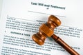 Last will and testament document form Royalty Free Stock Photo