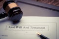 Last Will and testament document Royalty Free Stock Photo