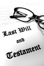 Last Will and Testament for Estate Planning with Glasses Royalty Free Stock Photo