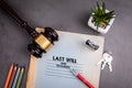 Last will and testament, fair justice and human rights concept Royalty Free Stock Photo