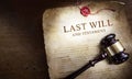Last Will And Testament With Gavel