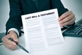 Last will and testament Royalty Free Stock Photo