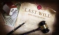 Last Will And Testament With Money Royalty Free Stock Photo