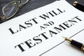Last will and testament on a desk. Royalty Free Stock Photo