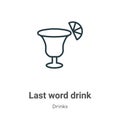 Last word drink outline vector icon. Thin line black last word drink icon, flat vector simple element illustration from editable