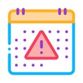 Last work month on calendar icon vector outline illustration