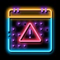 last work month on calendar neon glow icon illustration