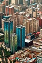 aerial view of the small skyscrapers in the center of the capital of Colombia Royalty Free Stock Photo