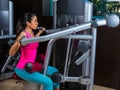 Lat Lateral dorsal pulldown machine upper back Royalty Free Stock Photo