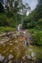 Lata Iskandar, Perak, Malaysia. March 25, 2018. A lady taking a