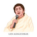 Lata Mangeshkar famous female playback singer and composer Royalty Free Stock Photo