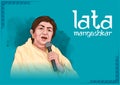 Lata Mangeshkar famous female playback singer and composer Royalty Free Stock Photo