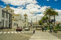 Latacunga, Ecuador September, 28, 2018: Unidentified people walking in front of la merced church in latacunga, Ecuador