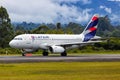 LATAM Airbus A319 airplane Medellin Rionegro airport in Colombia Royalty Free Stock Photo