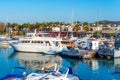 Latchi, Cyprus - May 10, 2018: View of the harbor of Latchi village