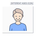 Late adulthood color icon