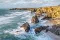 Late Afernoon in December, Bedruthan Steps, Cornwall Royalty Free Stock Photo