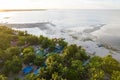 Late afternoon aerial of Tondol Beach in Agno, Pangasinan