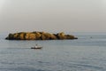 Marazion, cornwall at dusk, Cornwall, England.rowing alone Royalty Free Stock Photo