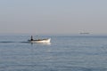 Marazion, cornwall at dusk, Cornwall, England. fishing alone Royalty Free Stock Photo