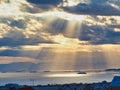 Late Afternoon Cloud Formation Over Saronic Gulf, Athens, Greece Royalty Free Stock Photo