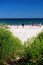 A late afternoon crowd at Goose Rocks Beach, Maine Royalty Free Stock Photo