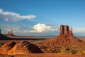 Iconic sandstone buttes of Monument Valley with late afternoon s