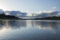 Late afternoon on a lake in the countryside of sao paulo Royalty Free Stock Photo