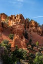 Late afternoon light falls on hoodoos near Bryce National Park