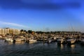 The Marina at Revere, Massachusetts with apartments in the background.