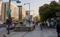 Late afternoon on Sejongno Street on an autumn day, Seoul, South Korea Royalty Free Stock Photo