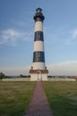 Late Afternoon setting sun lights up the Bodie Lighthouse in Nor Royalty Free Stock Photo