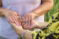 late afternoon snapshot capturing two aging women hand-in-hand, as they reminisce and navigate the journey of life Royalty Free Stock Photo