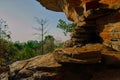 Late Afternoon Sun Illuminating A Rock Outcrop in Australia Royalty Free Stock Photo