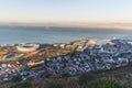 Late afternoon view of Green Point Stadium and Cape Town harbour