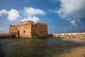 Late afternoon view of the Paphos Castle Royalty Free Stock Photo