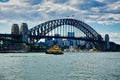 Sydney Harbour Bridge and Ferry, Australia, Cloudy Afternoon Royalty Free Stock Photo