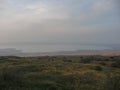 Late autumn evening. Near Stavropol sity.The environs of the Sengiley lake