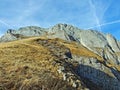 Late autumn on high alpine pastures in the Alpstein mountain range and Appenzellerland Tourist Region, Schwende - Switzerland Royalty Free Stock Photo