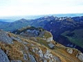 Late autumn on high alpine pastures in the Alpstein mountain range and Appenzellerland Tourist Region, Schwende - Switzerland Royalty Free Stock Photo