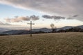 Late autumn on Loucka hill in Slezske Beskydy mountains in Czech republic