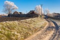 Late autumnal landscape in Boromlya village, Ukraine Royalty Free Stock Photo