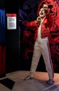 Late british rock star Freddie mercury wax figure at madame tussauds in hong kong Royalty Free Stock Photo