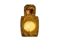 late embossed brass candle reflector 17th century isolated on white