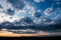 Late evening, beautiful sunset sky with floating clouds Royalty Free Stock Photo