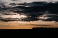 Late evening, beautiful sunset sky with floating clouds Royalty Free Stock Photo